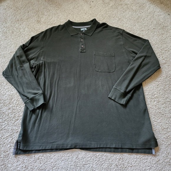 Duluth Trading No Polo Shirt Mens 3XLT Tall Long Sleeve Green - Picture 2 of 9